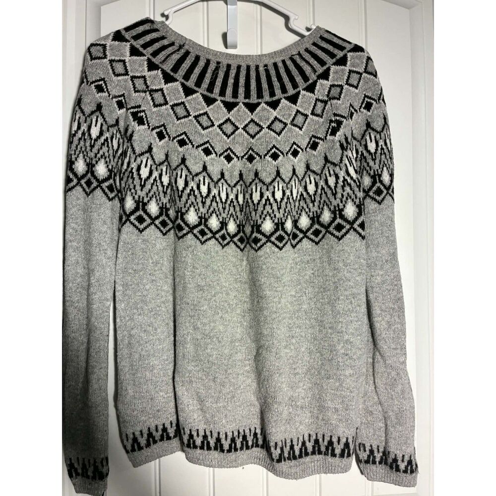 H & M Ladies Fair Isle Sweater Small Crewneck